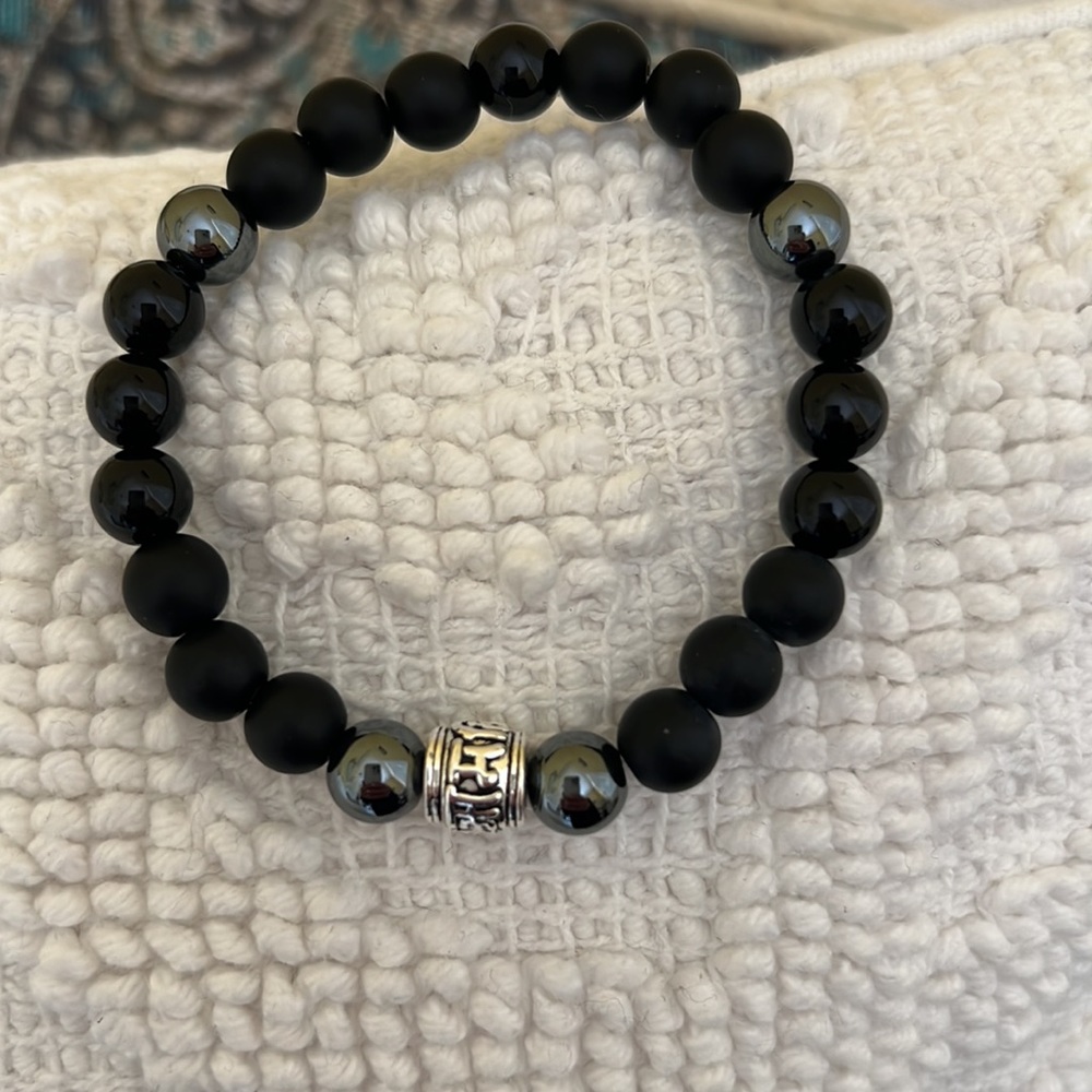 Men’s Black agate Bracelet